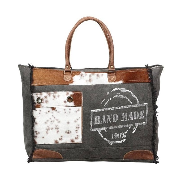 Myra Bag 100% Handmade Print Weekender Bag S-1201 - Picture 1 of 7